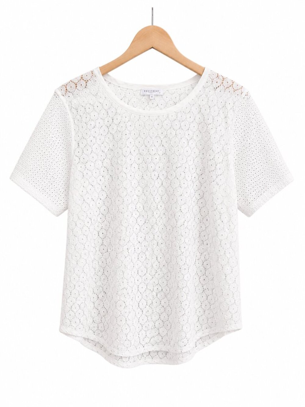 EQUIPMENT FEMME | White Lace Tee – Women’s Large